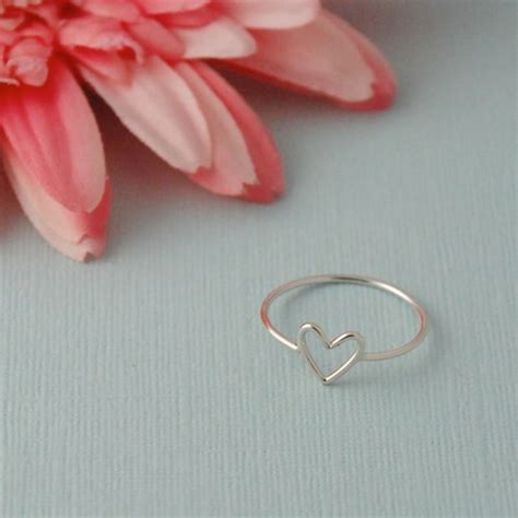 Silver Heart Ring - Etsy