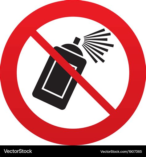 No graffiti spray can sign icon aerosol paint Vector Image