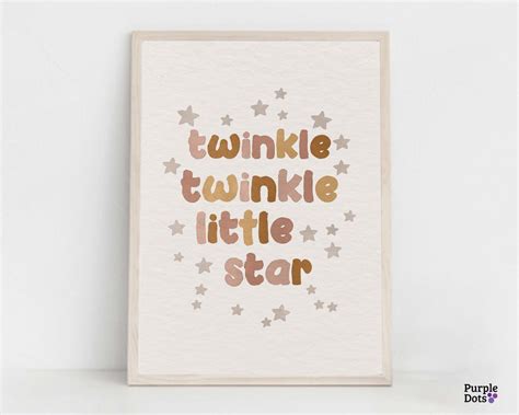 Nursery Quotes Boho Stars Art Print, Twinkle Twinkle Little Star Quote ...