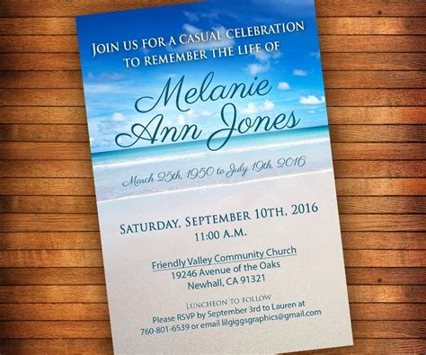 Printable Celebration Of Life Invitations