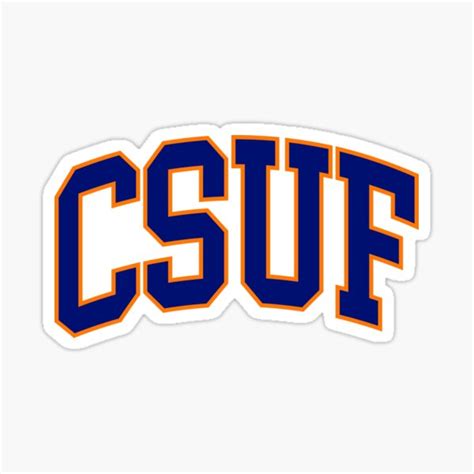 "csuf - college font curved" Sticker for Sale by scollegestuff | Redbubble