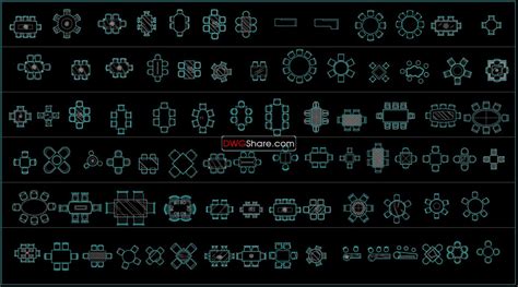 60.Dining Tables And Chairs in Plan Cad Blocks free download | Free Cad ...