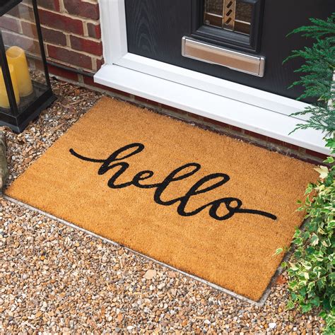 Door Mat Doormats Non Slip Natural Coir Welcome Indoor Outdoor Home ...