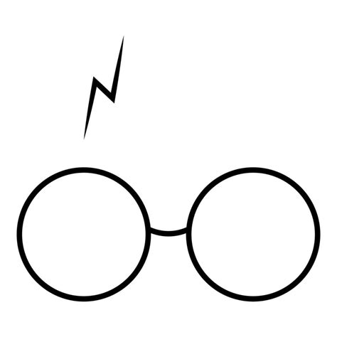 Symbol from the book about Harry Potter glasses and lightning. Vector ...