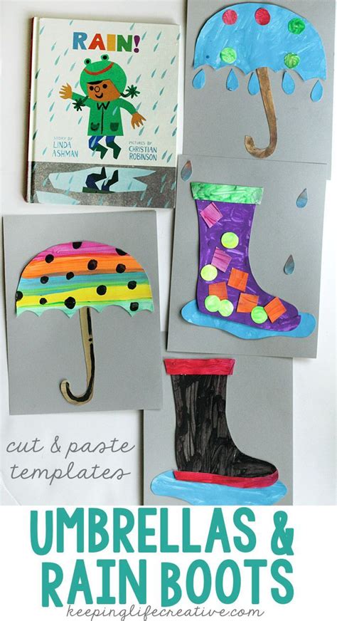 Rainy Day Umbrella and Rain Boot Craft | DIY and Crafts