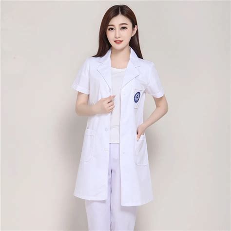 2017 Fashion Korea Style Female Short Sleeve Medical Lab Coats Hospital ...