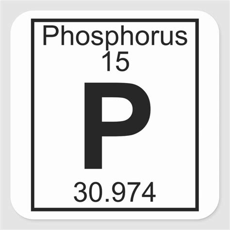 Element 015 - P - Phosphorus (Full) Square Sticker | Zazzle | Periodic ...