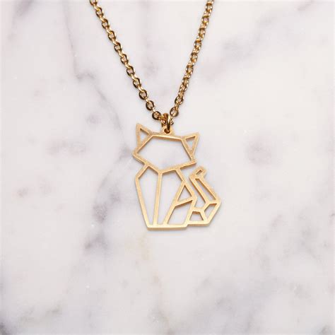 Cat Gold Origami Necklace – La Menagerie