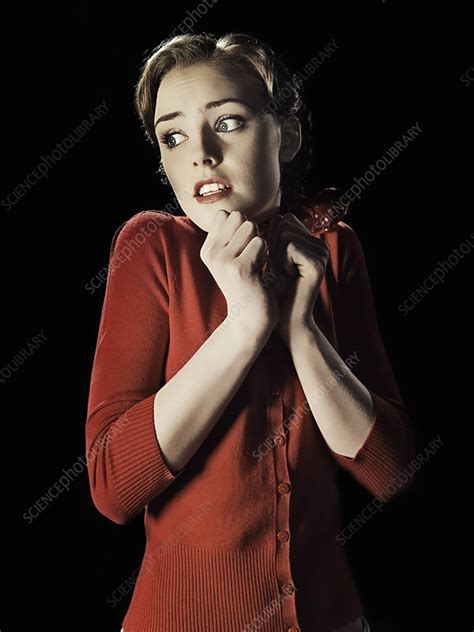 Frightened girl - Stock Image - F005/0999 - Science Photo Library