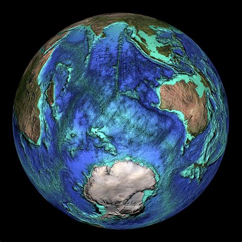 Earth's Topography Photograph by Noaa/science Photo Library - Pixels