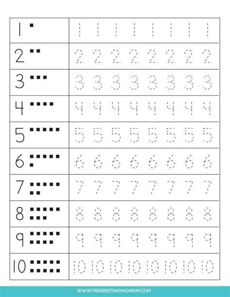 Tracing Numbers 1 20