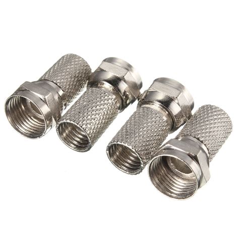 10pcs Silver F-Plug RG6 TV Aerial Coaxial Cable Connectors Adapter Sale ...