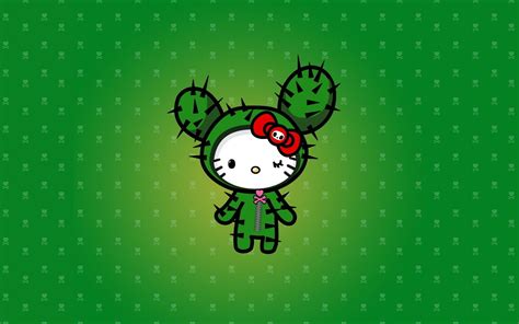 Hello Kitty Cactus Theme HD Wallpaper