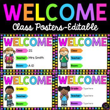 Class Welcome Posters - School Kids - Editable. This product includes a ...