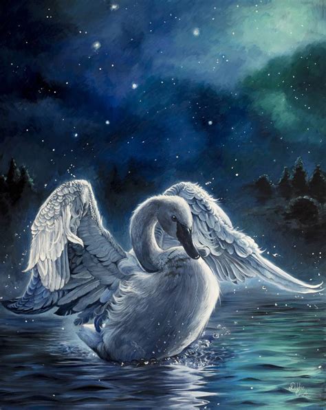 Spirit Swan Painting by Debbie Clark | Saatchi Art