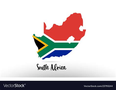 South africa country flag inside map contour Vector Image