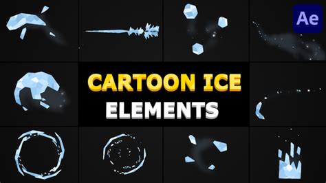 Cartoon Ice Elements | After Effects, After Effects Project Files ...