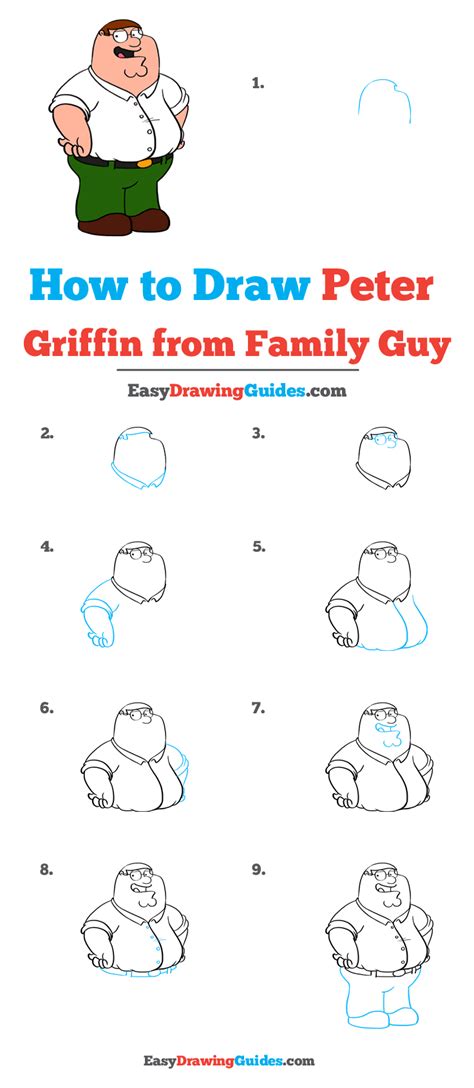 How to Draw Peter Griffin from Family Guy - Really Easy Drawing ...