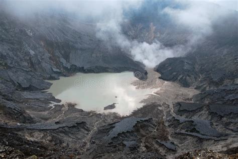 Tangkuban Perahu Volcano Crater Stock Photo - Image of tourist, lava ...