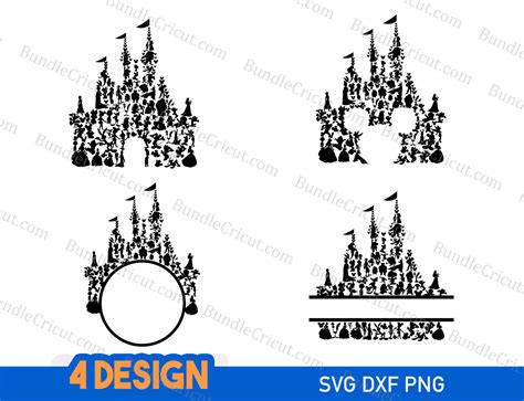 Disney castle svg, Disney castle silhouette svg, Cricut disney castle ...