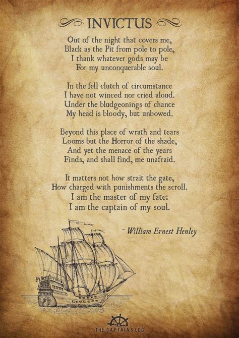 Invictus Poster (A3) - The Captains Log | Inspirational poems, Poems ...