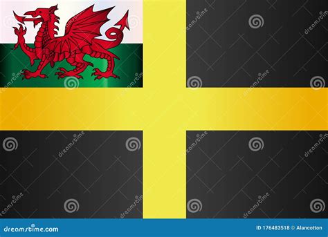 Flag of Saint David of Wales Stock Vector - Illustration of welsh ...