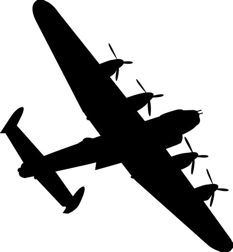 Lancaster Bomber Black Silhouette Vector Clipart image - Free stock ...