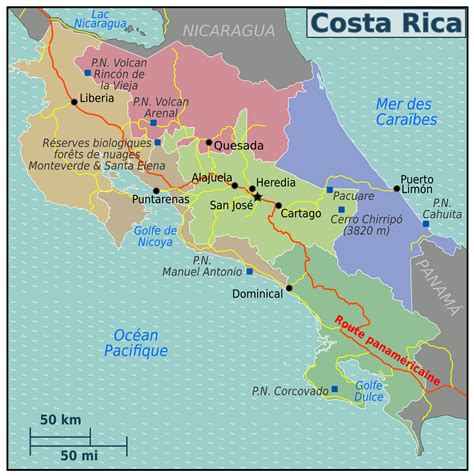 Printable Map Of Costa Rica