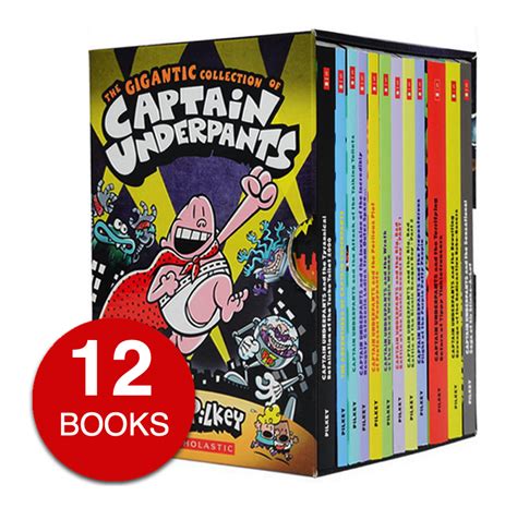 12 Books/set The Gigantic Collection Of Captain Underpants By Dav ...