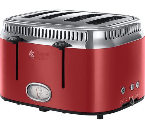 RUSSELL HOBBS Retro Red 4SL 21690 4-Slice Toaster - Red Fast Delivery ...