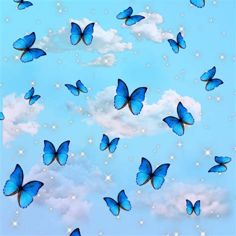 Light Blue Butterfly Wallpaper