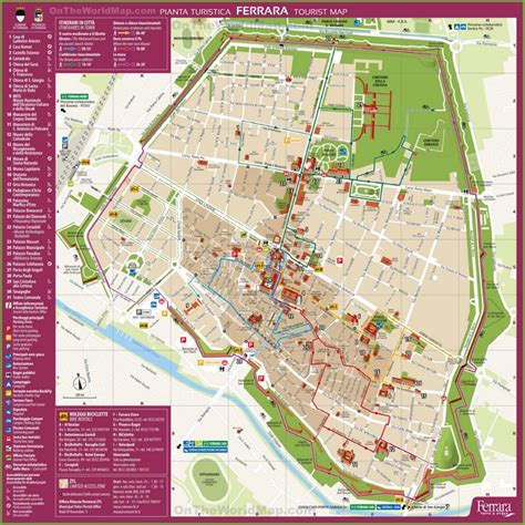 Ferrara tourist map - Ontheworldmap.com