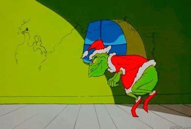 Grinch Santa Claus Is Sneaking GIF Animation