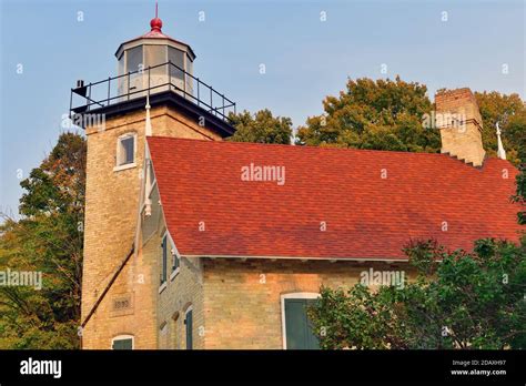 Fish Creek, Wisconsin, USA. The Eagle Bluff Light or Eagle Bluff ...