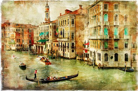 Venice -artwork in painting style Stock Photo | Adobe Stock