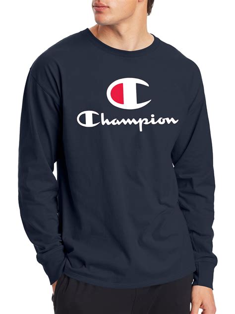 Champion Men’s Long Sleeve Classic C Logo Graphic Tee, Sizes S-2XL ...