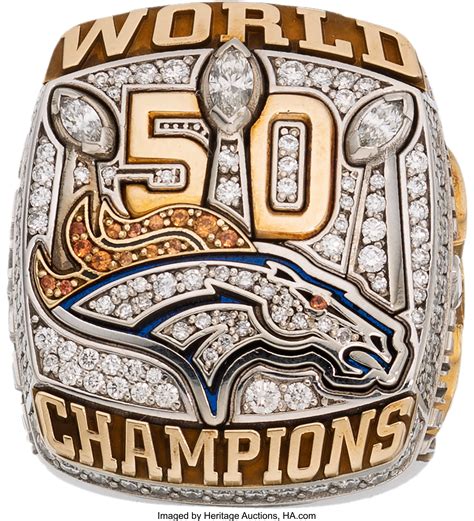 2015 Denver Broncos Super Bowl 50 Championship Ring.... Football | Lot ...