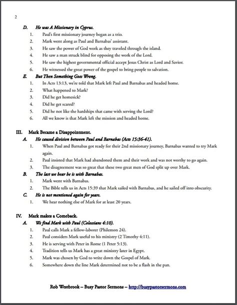 An Annotated Example of a Sermon Outline in 2021 | Topical sermons ...