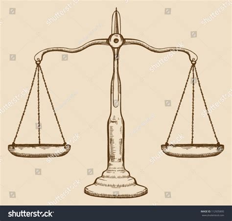 Symbol Justice Draw Scale Old Vintage Stock Vector (Royalty Free ...