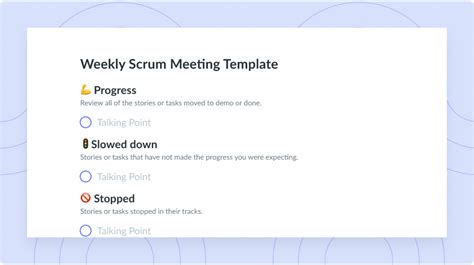 Weekly Scrum Meeting Template + AI Meeting Management