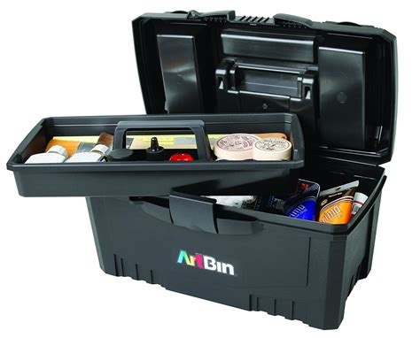 ArtBin 17-Inch Twin Top Tool Box- Black Art Supply Storage Box, 6918AB ...