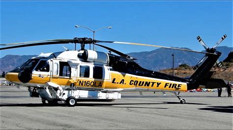 Sikorsky S-70 Firehawk Start-Up, Takeoff LACoFD Los Angeles County Fire ...