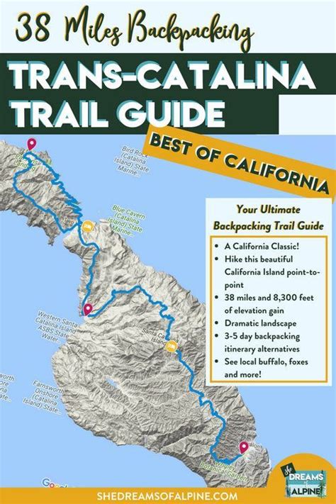 Catalina Island Hiking Map - California southern Map