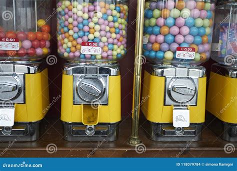 Candy Dispenser with Bubble Gum Editorial Stock Image - Image of lunch ...