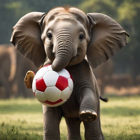 Download Baby Elephant, Playing Football, Animal. Royalty-Free Stock ...