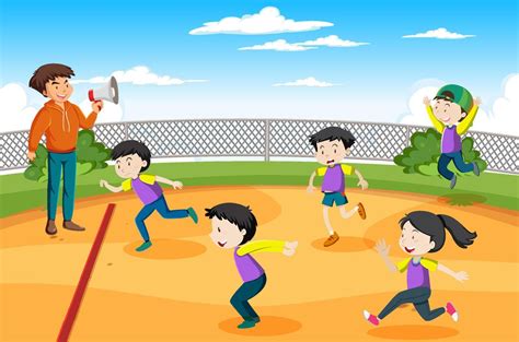 Kids playing red light green light game 7094639 Vector Art at Vecteezy