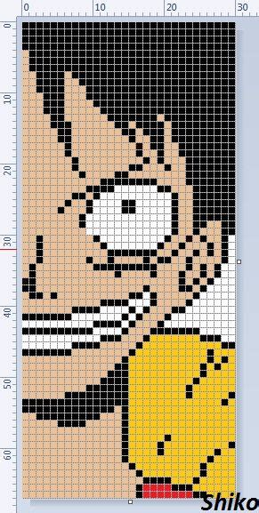 Pattern, Anime, One Piece, Monkey D. Luffy Easy Pixel Art, Pixel Art ...