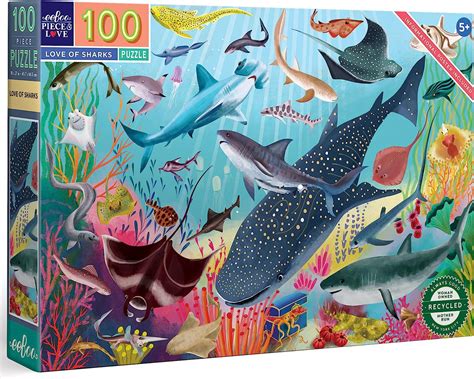 Love of Sharks, 100 Pieces, eeBoo | Puzzle Warehouse