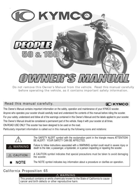 KYMCO People Scooter Owner's Manual: A Comprehensive Guide to Safely ...