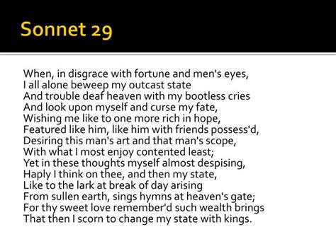 PPT - William Shakespeare – Sonnet 29 PowerPoint Presentation - ID:6600228